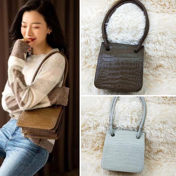 

woman belle2019 ins organ package niche designer single shoulder handbag genuine leather oblique satchel