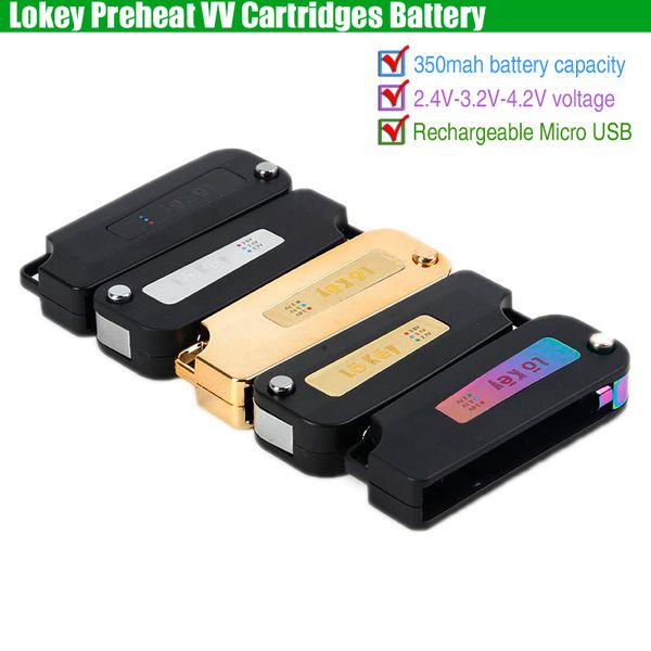 

Новый Lokey Preheat VV Батарея Lo Key 350 мАч Разогревающее напряжение переменного тока Flip Vape Mod USB зарядное устройство для 510 толстых масляных Vape O Pen картриджей