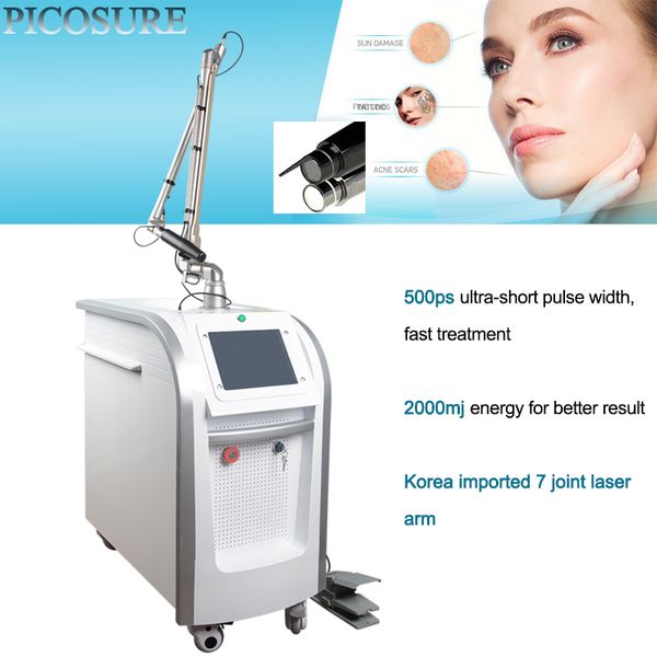 

2020 latest professional 500ps picosecond laser tattoo removal machine optimal wavelengths picosure pigmentary conditions q-switch lasers, Black