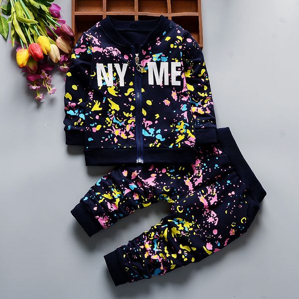 

diimuu 2pcs fashion baby clothing kids outfits toddler infant zipper casual cotton sports camouflage spring long sleeve suits, White