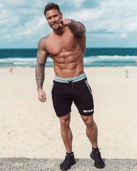 

running shorts men cotton gym high elastic sports fitness male tights compression trainning clothing, Black;blue