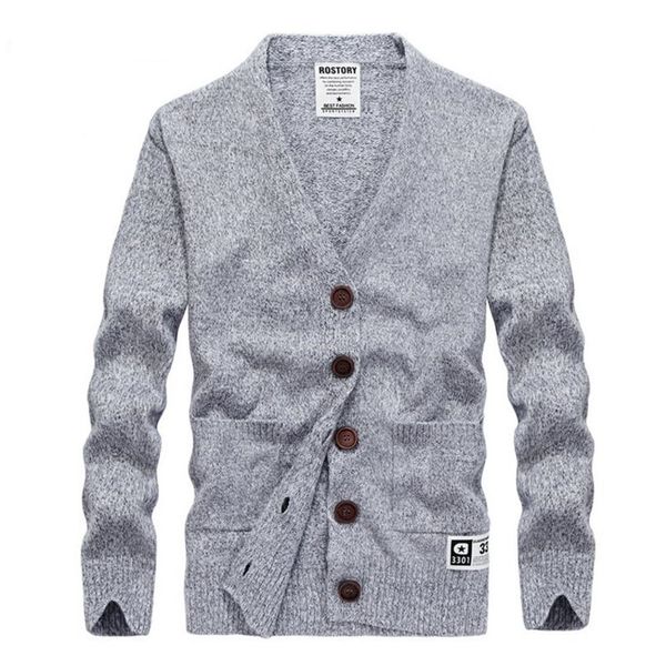 

the new listing of autumn and winter men sweater long-sleeved warm sweater v-neck casual slim solid color coat, White;black