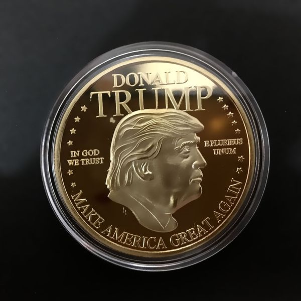 

gold donald trump commemorative coin make america great again united states 45th president metal badge token craft