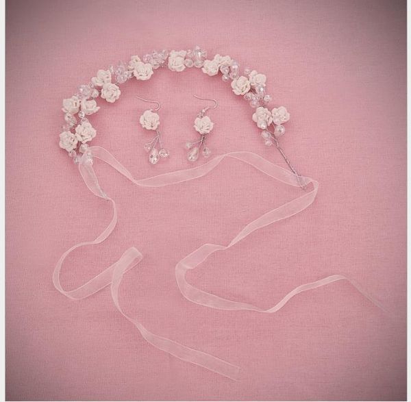 

bride necklace set bride crystal headdress white wedding dress accessories bride handicraft jewelry, Slivery;golden