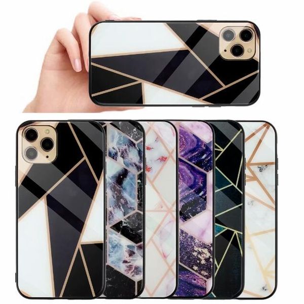 Мраморный закаленное стекло телефон Чехлы для iPhone 11 Pro XS Max XR X 7 8 Plus Samsung Huawei P30 P20 Pro Soft TPU рамки обложки