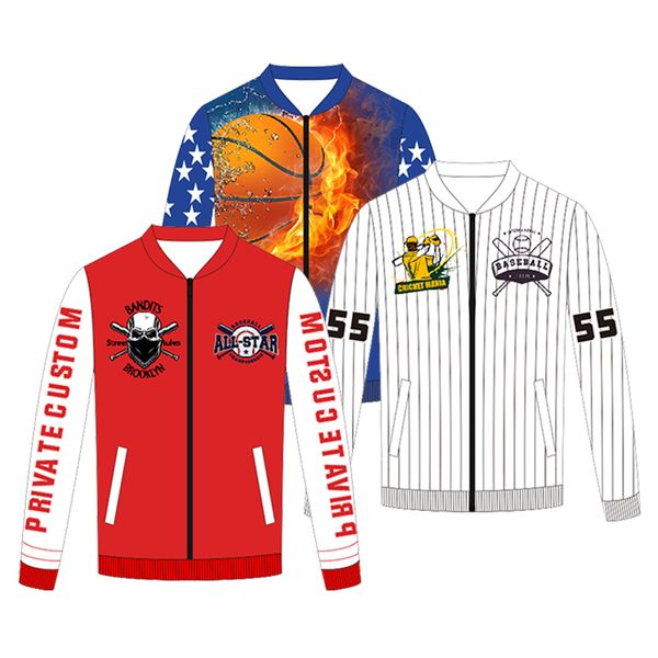 

customize printing sweatshirt baseball jackets coat fashion clothing jacket men women spring autumn long sleeve uniform, Black;red