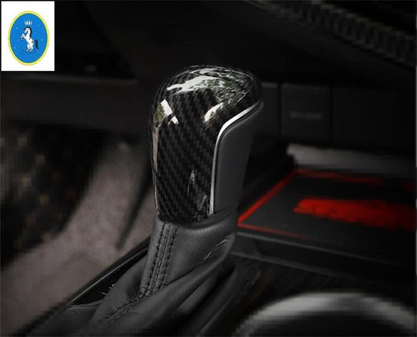

yimaautotrims gear head shift knob cover trim fit for camry 2018 2019 2020 / abs matte / carbon fiber look auto accessory