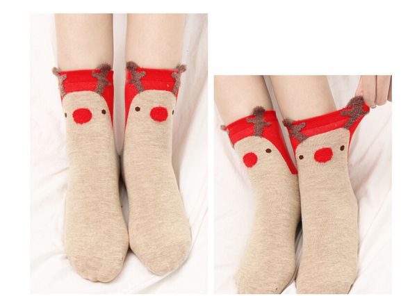 

christmas socks new ladies cartoon medium stockings red new year holiday gift socks wholesale, Black