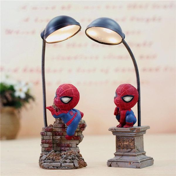 

действие spider-man рисунок маленькая настольная лампа marvel avengers симпатичные модели night light стол декор artware подарок для детей и