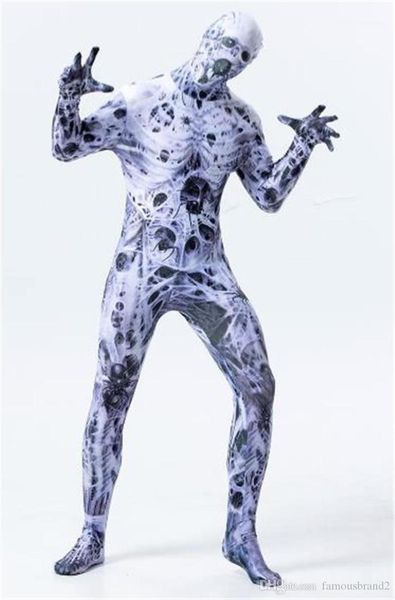 

sleeve stagewear halloween scary zentai cosplay catsuit costumes jumpsuit props long, Black