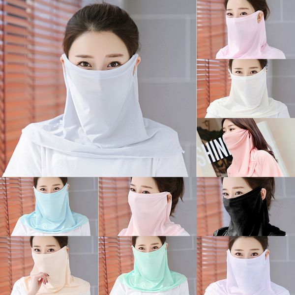 

aw9hj 2020.women шарф зонт маска 38 стили шелковый шифон handkerchief scarfshipping ветрозащитный половина лица пыленепроницаемом лица маски, Black