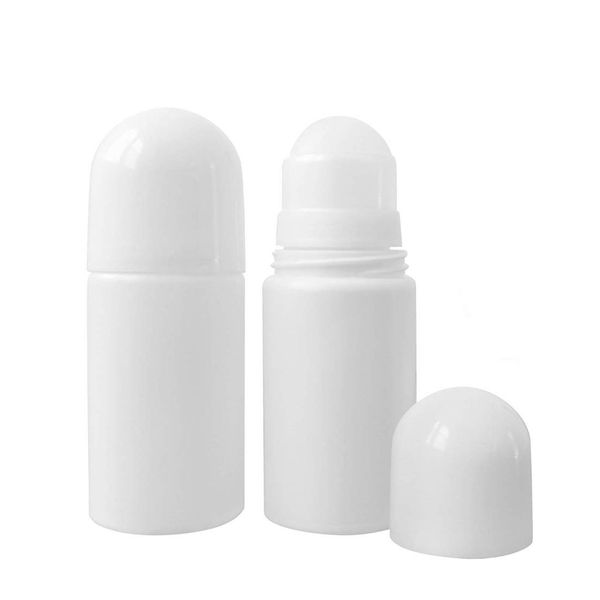 

50 мл белого пластикового ролла на бутылке - многоразовые дезодоранты-шариковые контейнеры -diy бутылки индивидуальной упаковки с эфирным ма