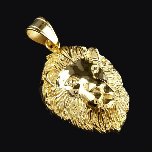 

cuban link chains hip-hop lion necklace pendant pin lion necklace, Silver