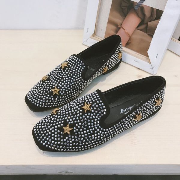 

women's shoes fashion pointed toe girls flats spring autumn women loafers shoes woman flat ladies e14-65, Black