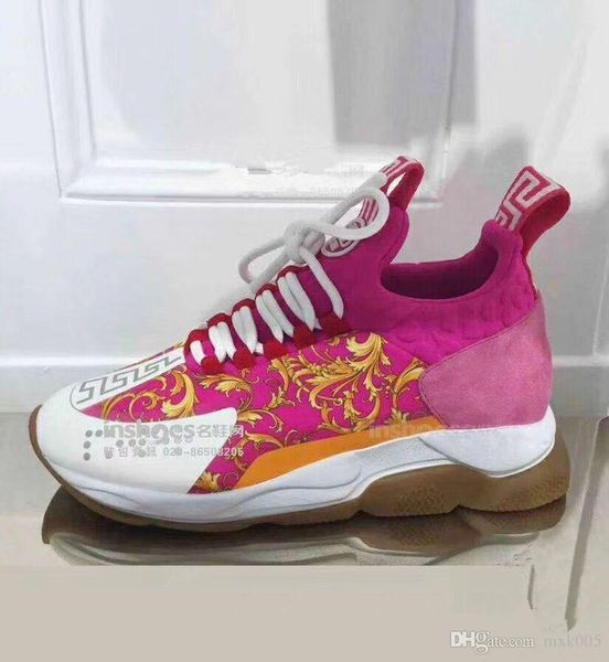 

new lates chain reaction casual designer sneakers sport fashion men women casual shoes trainer lightweight link-embossed sole, Black