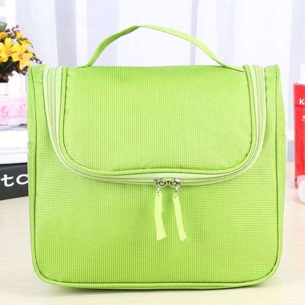 

women cosmetic bag neon green ladies beauty case organizer solid hook travel wash pouch makeup package handbags nylon waterproof