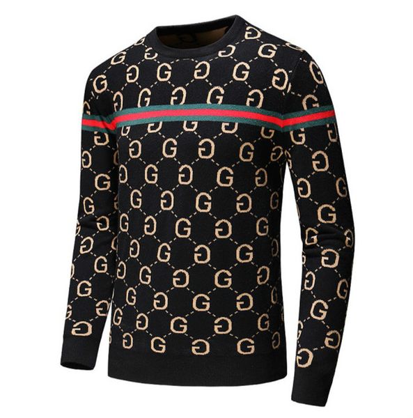 

мужские свитера бренд 2019 мода марка g letters printed с полосатым mens tops men активной повседневной продажи crew neck свитер одежда hot, White;black