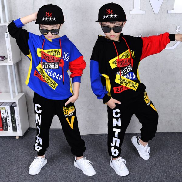 

осенняя одежда для мальчиков костюм 2 шт костюм с капюшоном + брюки наборы большие мальчики спортивная одежда наборы спортивный костюм верхн, White