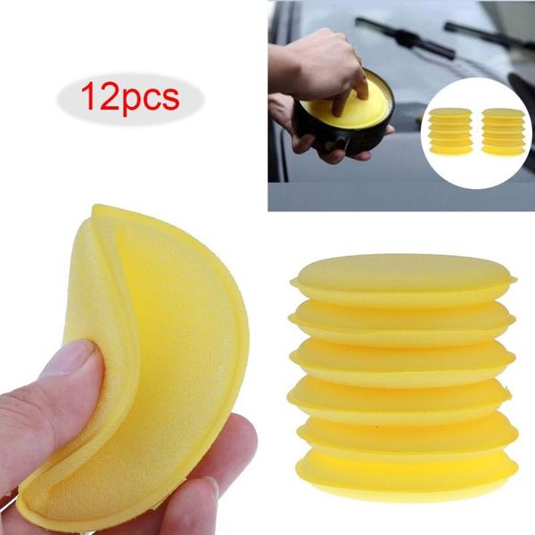 

12pcs/lot car wash wax sponge pad auto body coating polish applicator car auto detailing interior case waxing sponge pads tool