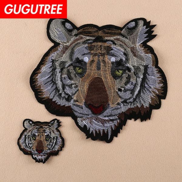 

gugutree embroidery big tiger patch animal cartoon patches badges applique patches for clothing fd-43, Black