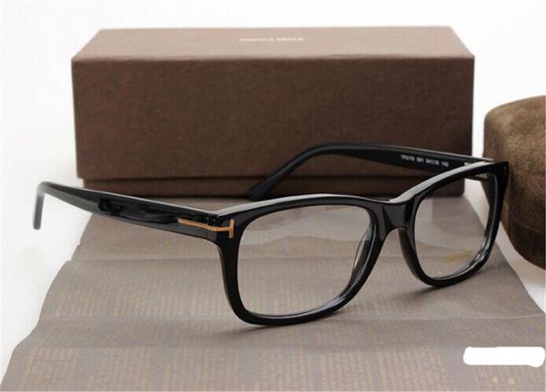 

men optical glasses frame tom 5176 brand designer plank big frame eyeglasses frames for women retro myopia eyeglasses frames with clear lens, White;black
