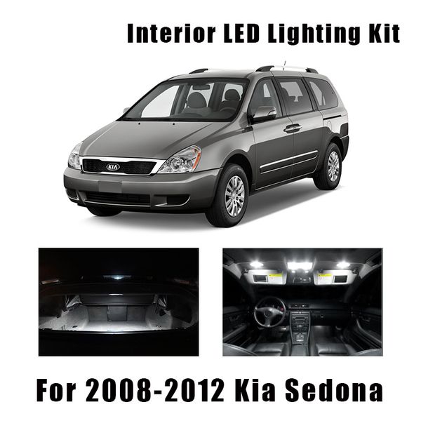

13 bulbs white canbus led car light interior kit fit for 2008 2009 2010 2011 2012 kia sedona map dome trunk door license lamp