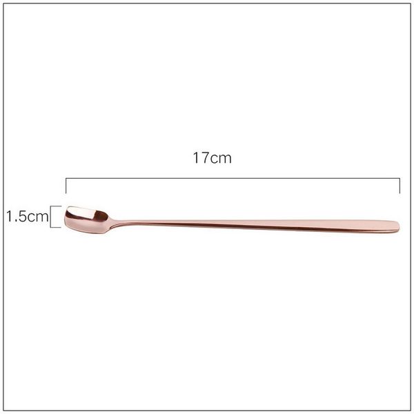 

stainless steel stirring spoon nordic spooning long handle spoon milk tea dessert coffee stir stick golden spoon other dinnerware
