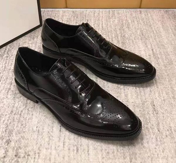 

2019 new fashion men's shoes business dress leather shoes, Black