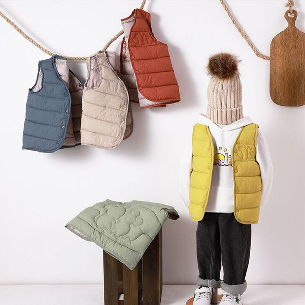 

kids vest winter autumn cotton warm sleeveless jacket children vest for girls toddler boy coat down and parkas waistcoat coats, Blue