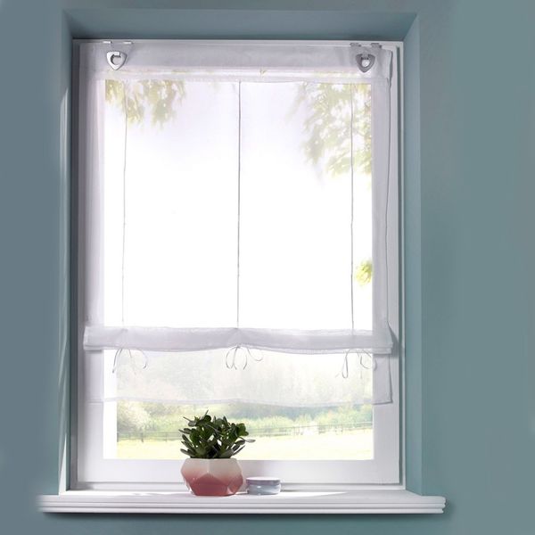 

kitchen short curtains with u shape hook & rod for the kitchen white sheer tassel tulle curtains window home textile