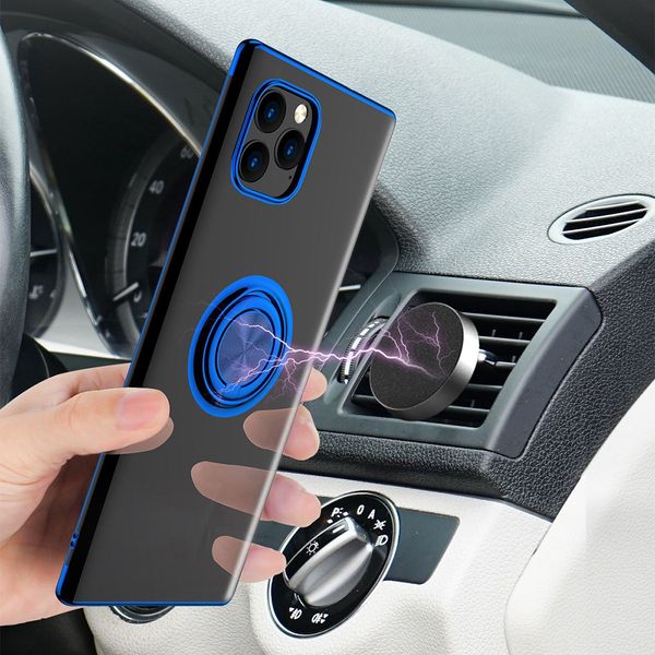 

plating protective cover invisible magnetic car bracket ring mobile phone shell for iphone 11 11 pro 11 pro max