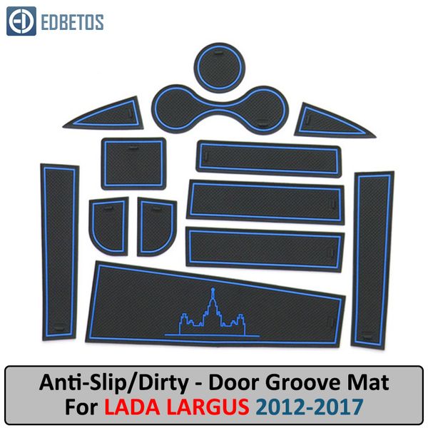 

anti-slip mat for lada largus 2012 2013 2014 2015 2016 2017 gate slot anti-dirty door groove mat lada largus accessories