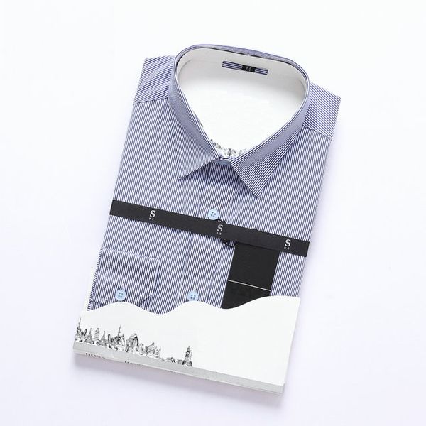 

mens business casual shirt bosses fashion mens long sleeve stripe slim fit healthy social fashion mens new fashion simple brand shirt -4xl, White;black