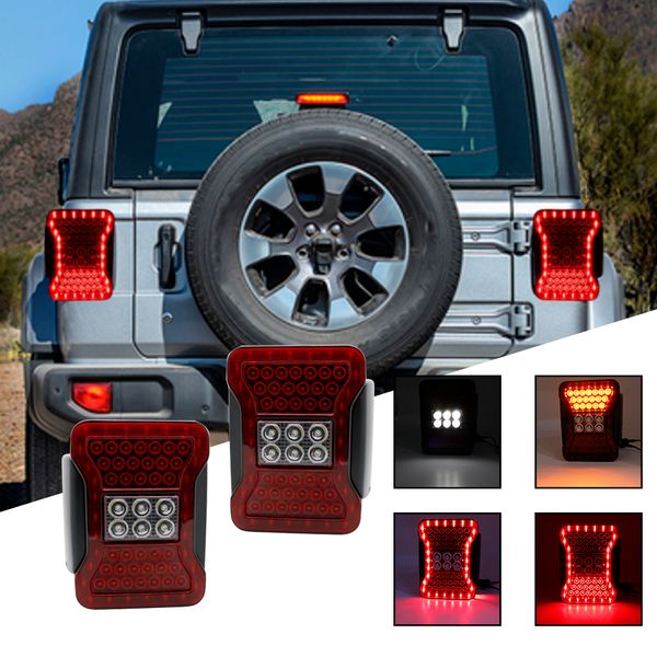 

led tail lights brake turn signal reverse lamps for wrangler jk 07-16 euro