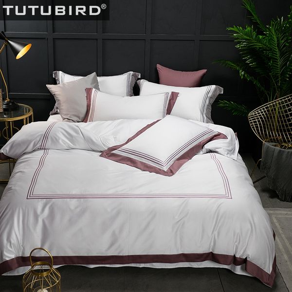 Tutubird Luxury Egyptian Cotton Duvet Covers Hotel Solid White