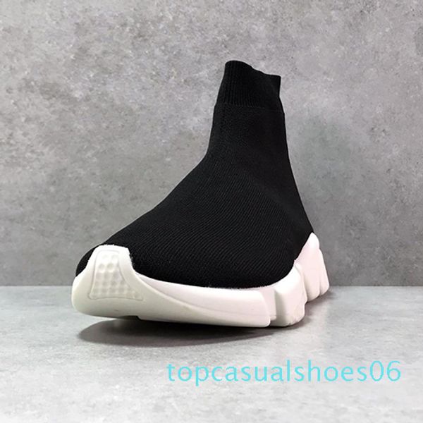 

2019 paris sock shoes casual shoe speed trainer sneakers speed trainer sock race runners black men and women white shoe t06