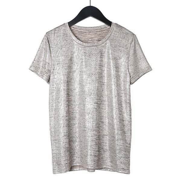 

womens designer womens designer t shirts sliver elastic tshirts women short sleeve thread soft tees spring summer t shirts hot, White