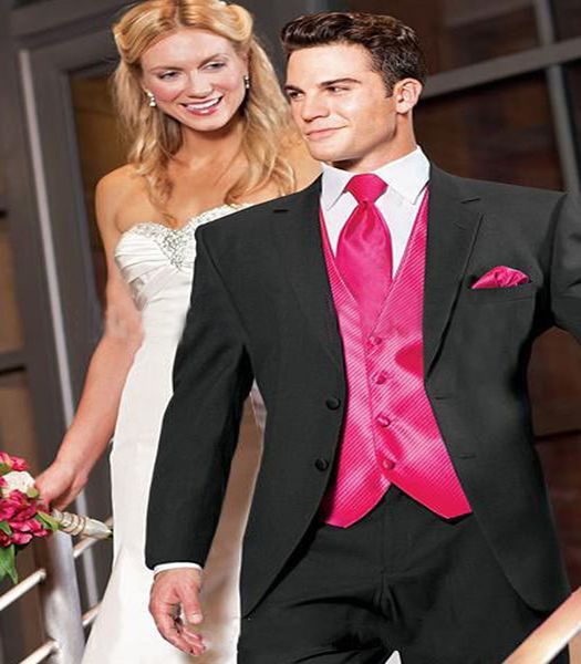 

2018 fashion men suits new black prom two buttons shawl lapels tuxedo man bridegroom wedding business 3 piece sterno masculino, White;black
