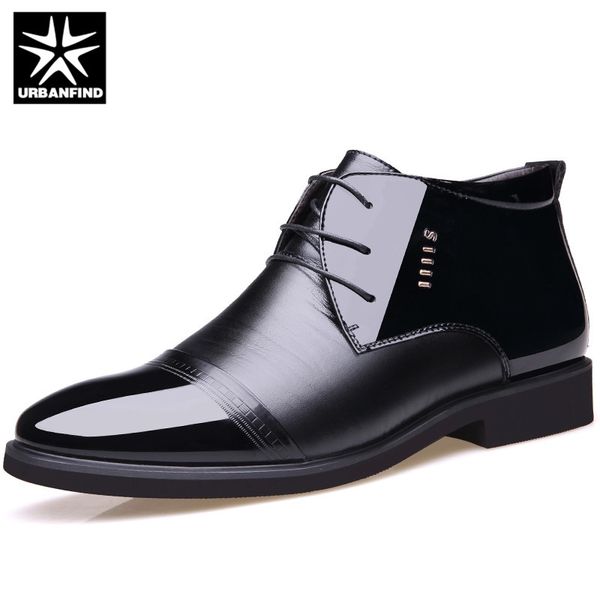 

2018 new designer men boots microfiber men winter shoes wool inside warm snow boots black man leather ankle