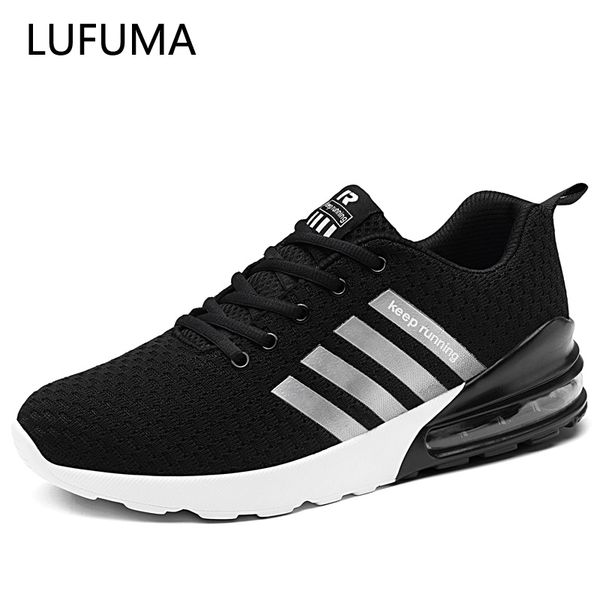 

sneakers men shoes casual brand men shoes air cushion mesh flats breathable slip on spring big size, Black