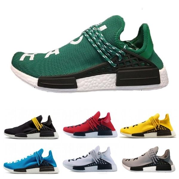 

2019 hu trail x pharrell williams nerd men human race casual shoes black white cream solar pack mens trainers for women sports sneaker 5-13