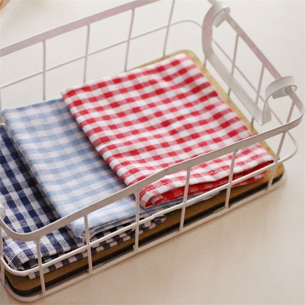 

красная и синяя клетчатая хлопчатобумажная и льняная циновка для посуды кухонная многофункциональная салфетка теплоизоляционная ткань