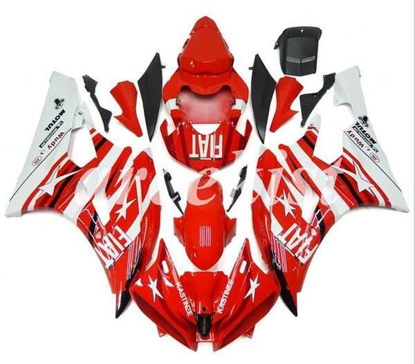

новое abs литье под давление для мотоциклов обтекатели kit подходит для yamaha yzf-r6 2006 2007 06 07 r6 пользовательского red white
