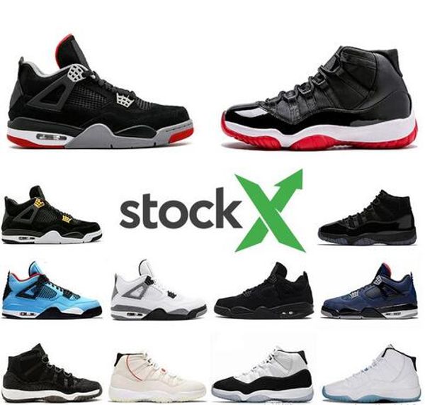 

jumpman stock x 11 bred 2019 mens basketball shoes metallic silver wmns 11s loyal blue 4s what the 4 men women sports sneakers with box
