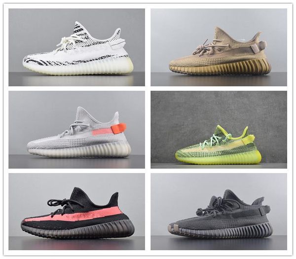 

yecheil yeezreel des chaussure green static reflective ladies men's sneakers clay white zebra glow lemonade sport sapatos schuhnd01, Black