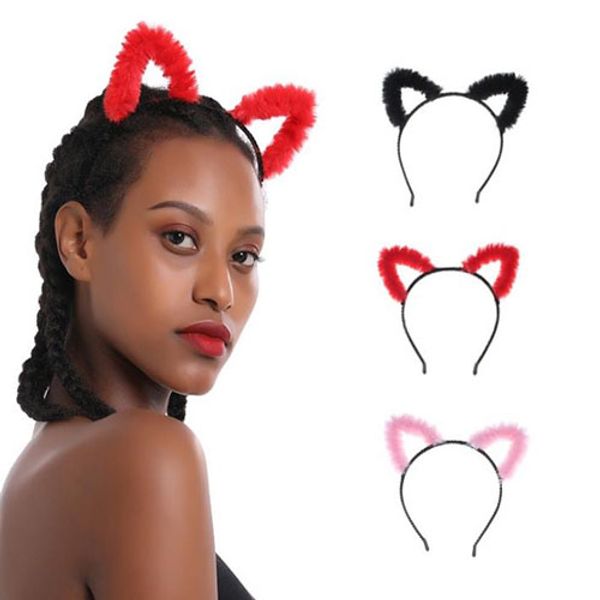 

lace cat ears headband for women girls hairband dance party boutique hair hoop hair accessories, Silver