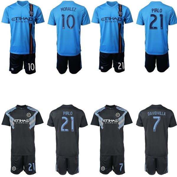 

new 2019 2020 new york city soccer kit fc 19 20 david villa lampard moralez matarrita pirlo home away football jersey shirt, Black