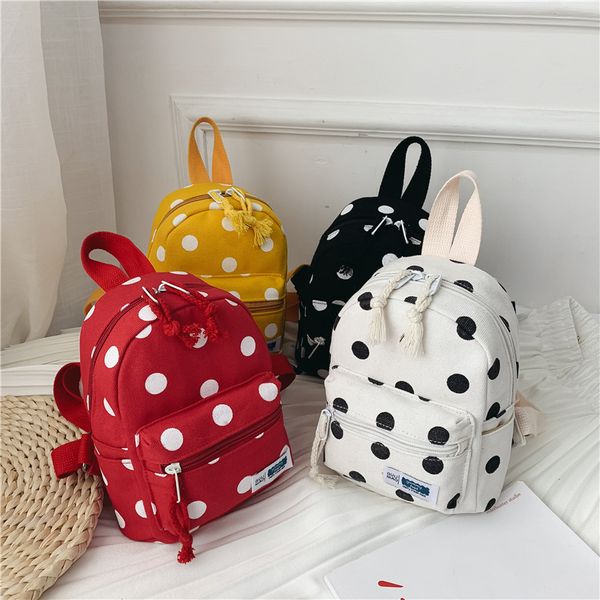 

children's polka dot backpack men and women kindergarten bag school bag wild casual travel small backpack tide mochilas