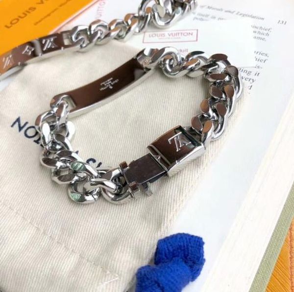 

paris designer bracelets for men woman 316l chain louis bracelet designer bangle fashion silver luxury jewelry gift with box, Golden;silver