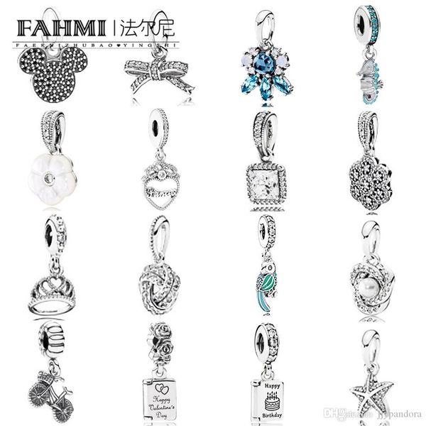 

fahmi 100% 925 sterling silver charm bow zircon pendant cz crystal flower women charm pendant necklace jewelry wholesale, Black
